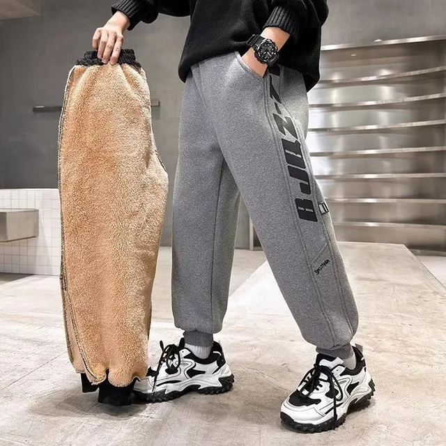 الأولاد الشتاء سميكة بناطيل تدفئة الأطفال أفخم المخملية سراويل قطنية كبيرة الاطفال مبطن الثلوج Sweatpants المراهقين ملابس كاجوال 1