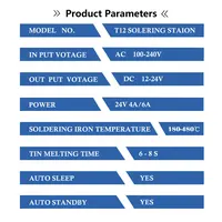 T12 Soldering Station LCD Digital Temp Adjust Soldering Iron Equipment Portable Home Electronics Repair Rework Tool Set No Power 2
