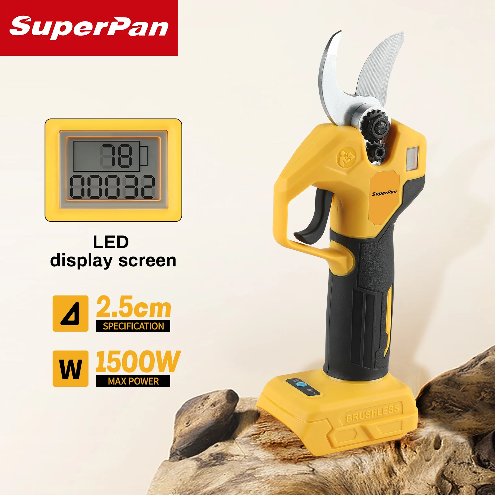 SuperPan PowerTool Pruner 퀵 릴리스 블레이드 프루너 DeWalt 18V 배터리 핀용 고토크 두꺼운 가지 절단기 도구