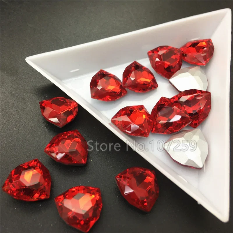 탑스톤 220개 12mm 팻 트라이앵글 팬시 스톤 포인트백 유리 크리스탈 멀티 컬러 쥬얼리 제작