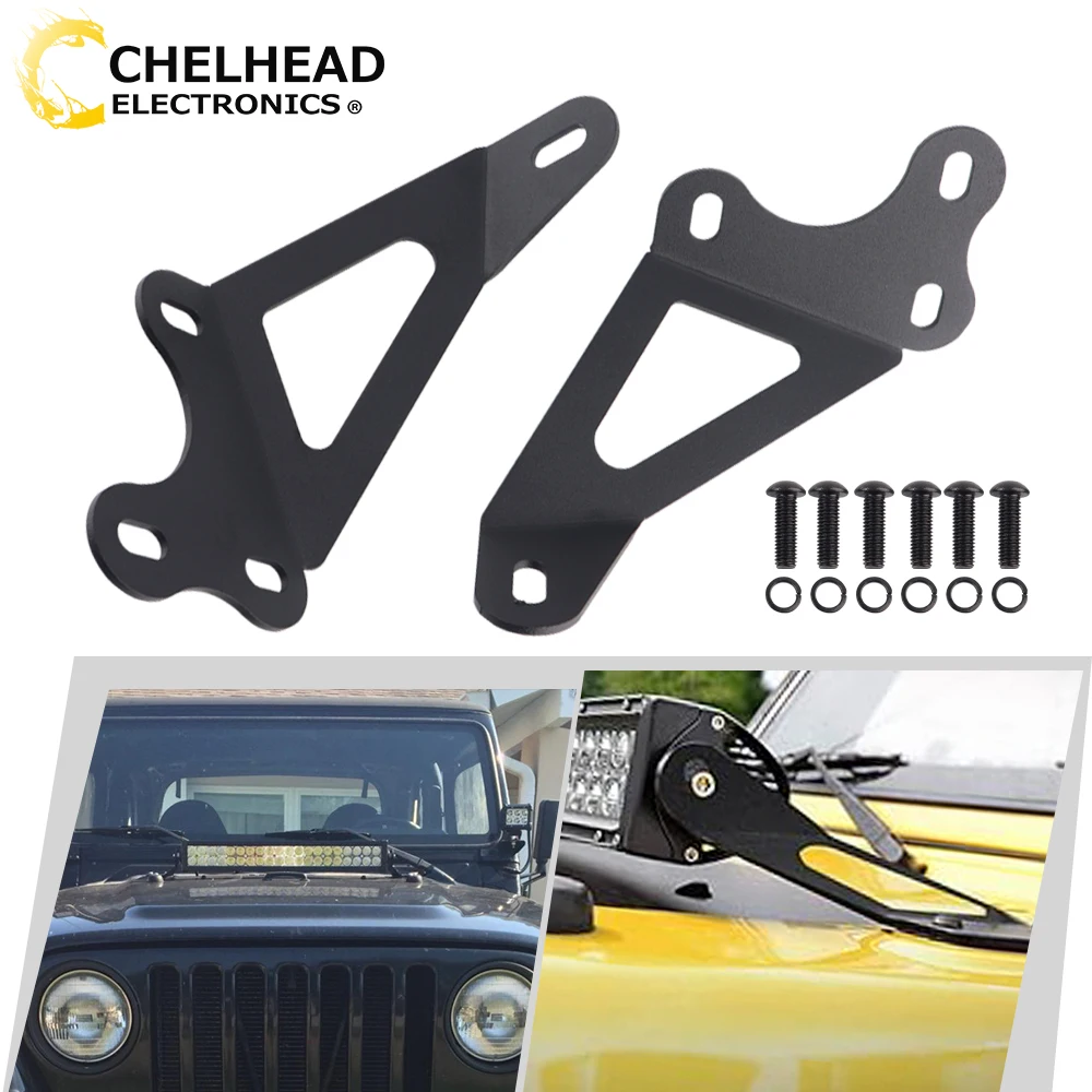 

22'' Led Light Bar Bracket Engine Hood Mounting Holder for Jeep Wrangler TJ 1997 1998 1999 2000 2001 2002 2003 2004 2005 2006