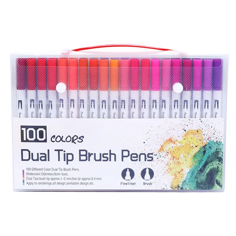 Dual Tip Brush Markers Pens:12 Colored Calligraphy Pens Dual - Temu