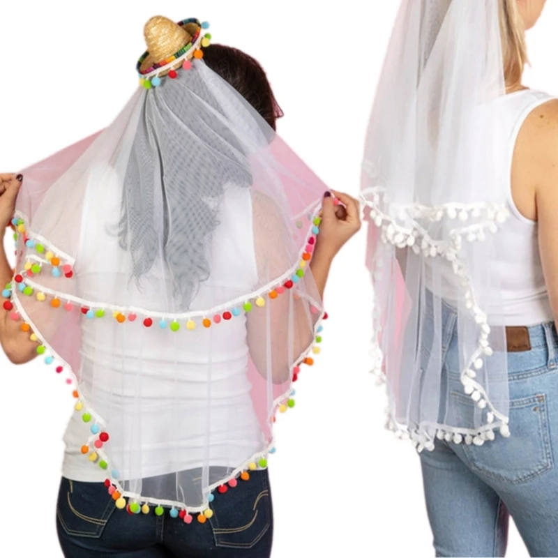 Mexican Bridal Veil Sombrero Hat Festival Headdress Party Straw Hat for Adults Traditional Costume Universal Headwear funny play bean bags toy game safe tossing throwing bags for adults children outdoor xmas party carnival games toys for children