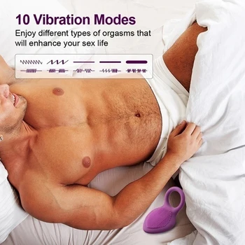 Cock Ring Sex Penis Adult Sex Toy for Couple Vibrating USB Penis Ring Delay Premature Ejaculation Lock Fine Ring Sex Toy for Men 6