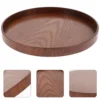 Wooden Round Tray Serving Plate Cake Rustic Coffee Table Fruit Food Board Decor 6