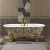 69" Freestanding Luxury Bathtub Cast Iron Double Ended Enamel Claw Paw Feet Tub Multi-Color Custom Built sw1022 2