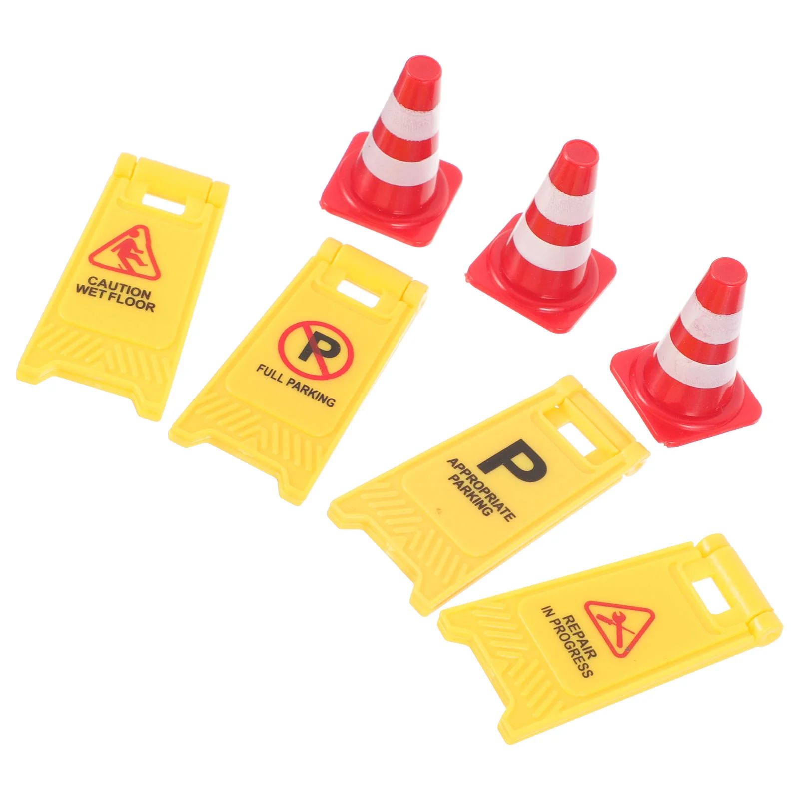 Toy House Warning Sign Traffic Scene Toys Mini Road Cones Miniature Barricade Child toy traffic toys for kids sound light mini cones sign models plastic signs signal plaything child