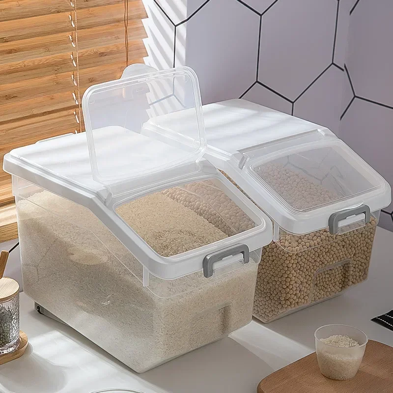 

Food Box Storage Cereals Dispenser Bucket Container Pet Kitchen Moisture-proof Sealed Tank Grain Rice Jar