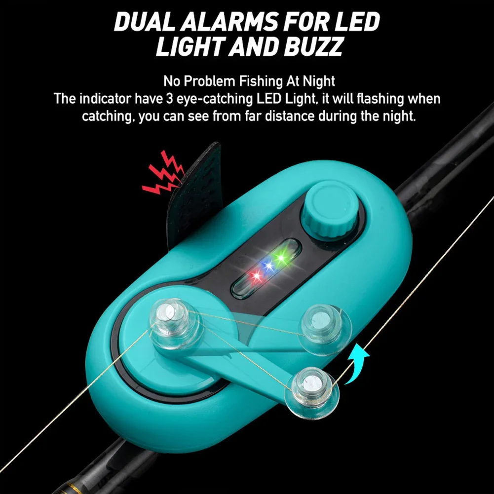 1Pc Fishing Alarm Indicator Fish Bite Alarm Sea Rod Sound Light Alarm with LED Lights Fishing Alert for Fishing Accessories