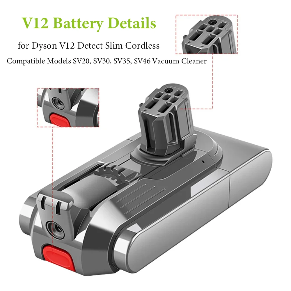 Battery for Dyson V12 Detect Slim Cordless V11 Absolute Extra V11