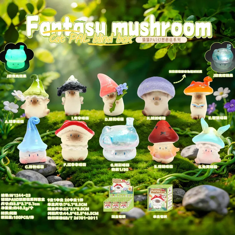 Original Cat PAI Fantasy Mushroom Series Blind Box Desktop-Ornamente als Geburtstags- und Weihnachtsgeschenke für Freunde.