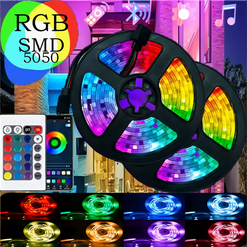 

RGB LED Strip Lights 5050 USB Bluetooth APP IR Remote Control 1M 2M 3M 4M 5M 10M 15M 20M Festival Deco Backlight For Living Room