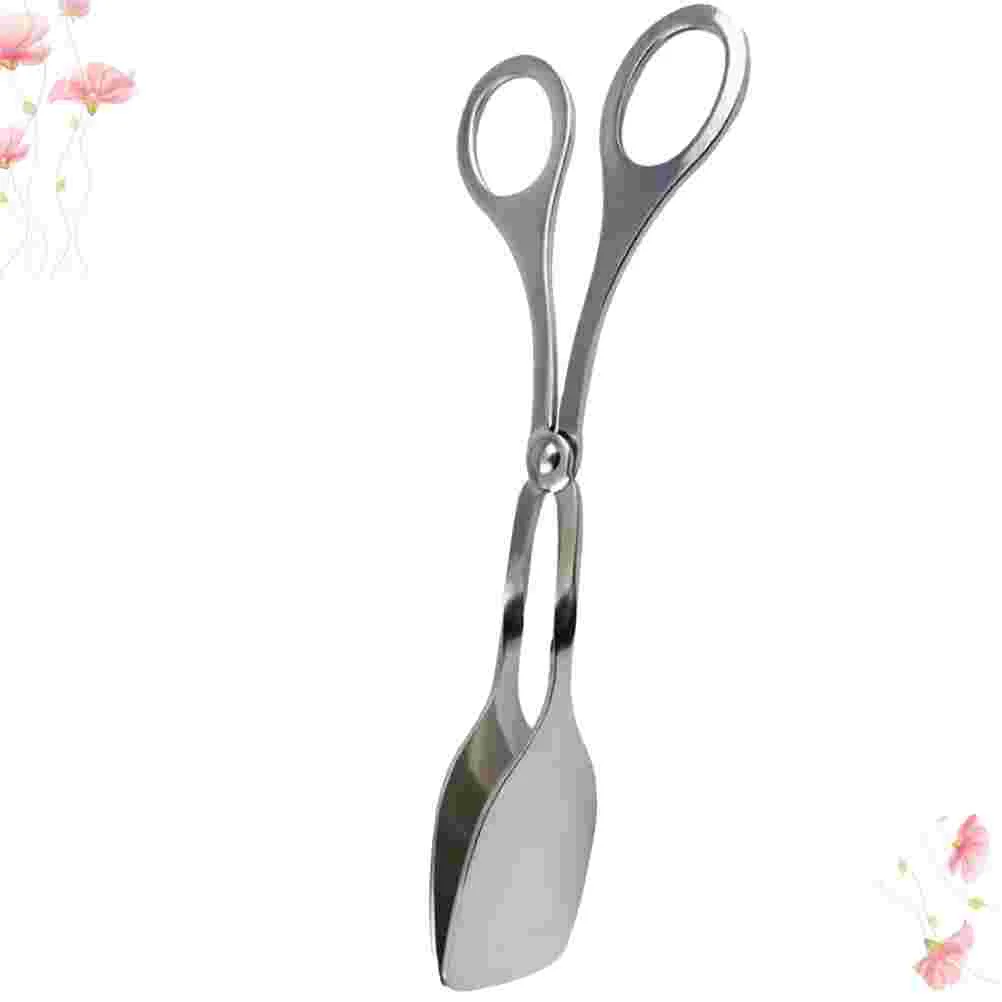 

Stainless Steel Salad Scissor Tong Practical Bread Clip Food Tong Anti-scald Food Clamp for Home Kitchen Buffet