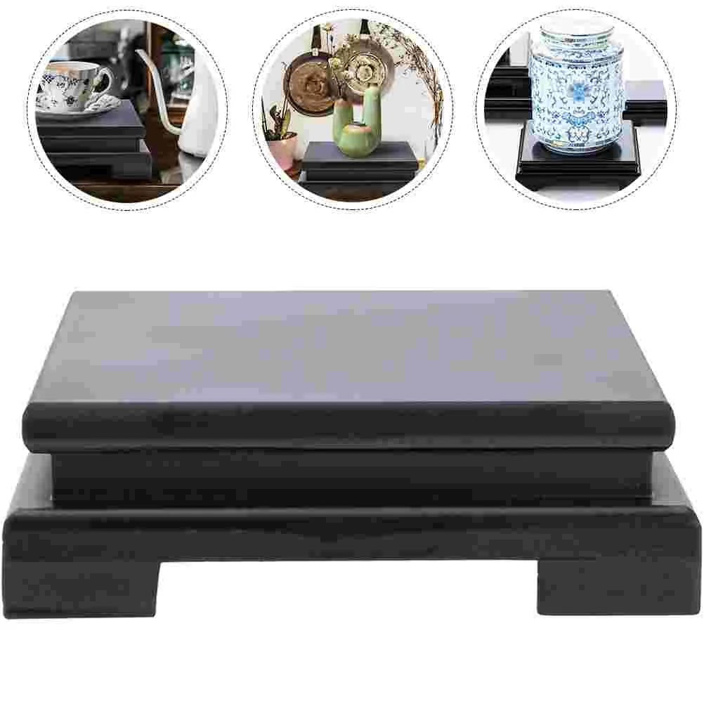 

Square Base Dolls Tea Display Rack Planter Supports Home Decoration Art Flower Pot Holder Wooden Vase
