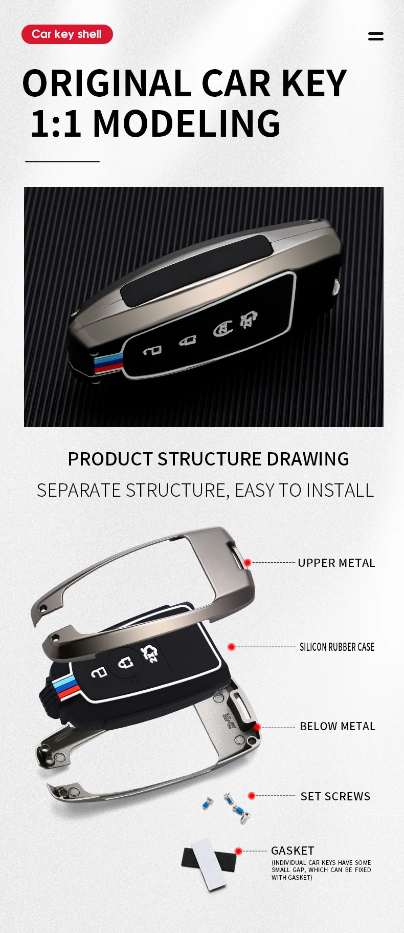 Custodia per chiave Auto in lega per Ford Fusion Mondeo Mustang Explorer F150 Edge EcoSport per Lincoln portachiavi 2021 protezione automatica - Se7fc0bb7b91b45a08fade59fec45d4dc4