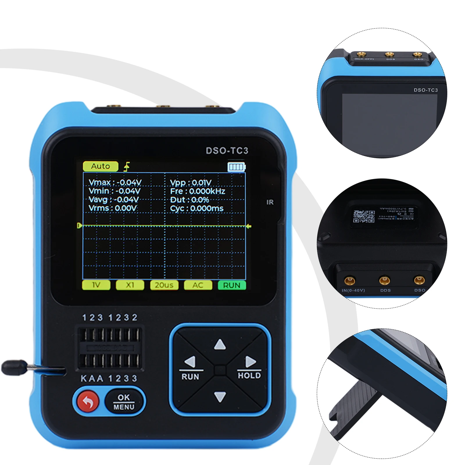 

High Sensitivity Waveform Capture with DSO TC3 3 in 1 Digital Oscilloscope Transistor Tester Function Signal Generator
