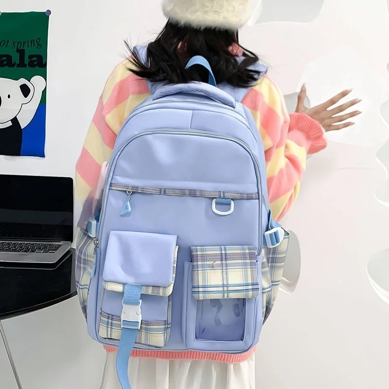 Large Capacity School Bag Waterproof Stress Relief Student Backpack Lightweight Shoulder Backpack Junior And High School Girls 4