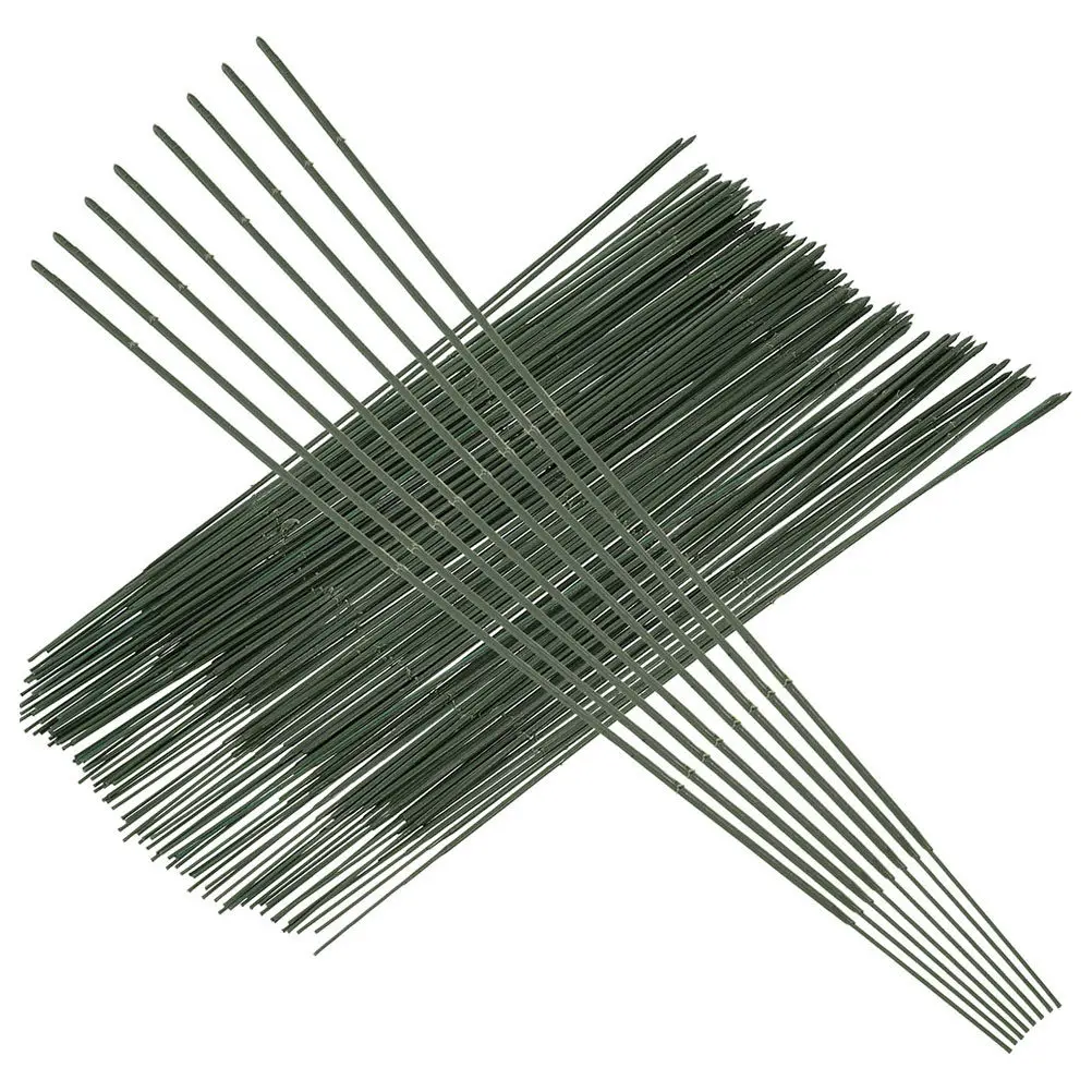 100Pcs DIY 꽃꽂이를위한 녹색 수제 꽃 와이어 줄기 인공 꽃 꽃다발 스틱 공예 용품
