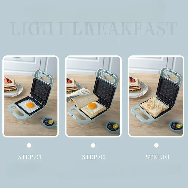 New Small Sandwich Breakfast Machine Toast Bread Maker Multi-Purpose Waffle Maker 6