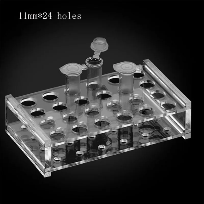 

1pc 11mm*24 Holes Plexiglass Centrifuge tube rack stand Acrylic Organic Glass Polymethyl Methacrylate Laboratory Equipment