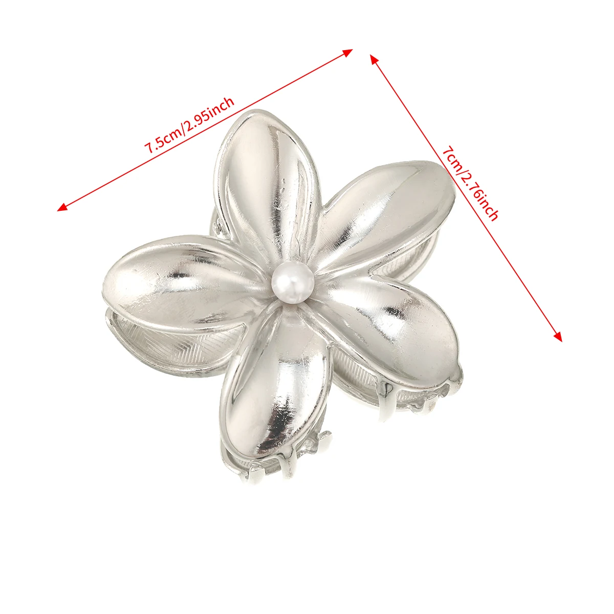 Simple Design Shark Clip Hair Claw, Super Shiny Fashion Flower Hair Clip Crab,Women Party Ponytail Hair Pin Claw Headwear