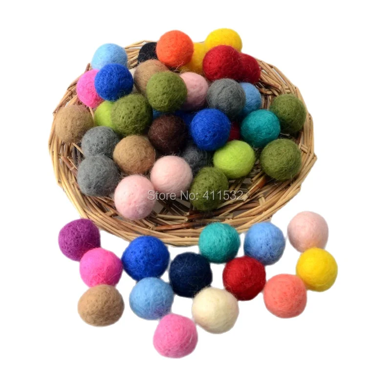 Wool Felt Balls 100pcs/lot 20mm Wool Felt Balls Garland Party Decor Wedding Decorations Kids Room Decor Home Diy Craft
