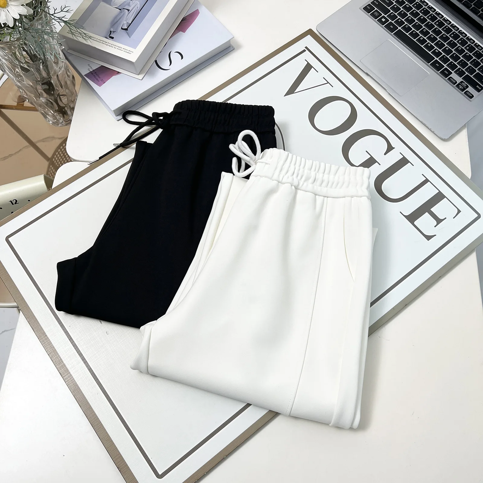 XXXXL Fashion Plus Size Women's Straight Pants New Autumn Simple Thickened Versatile Casual Trousers 26008