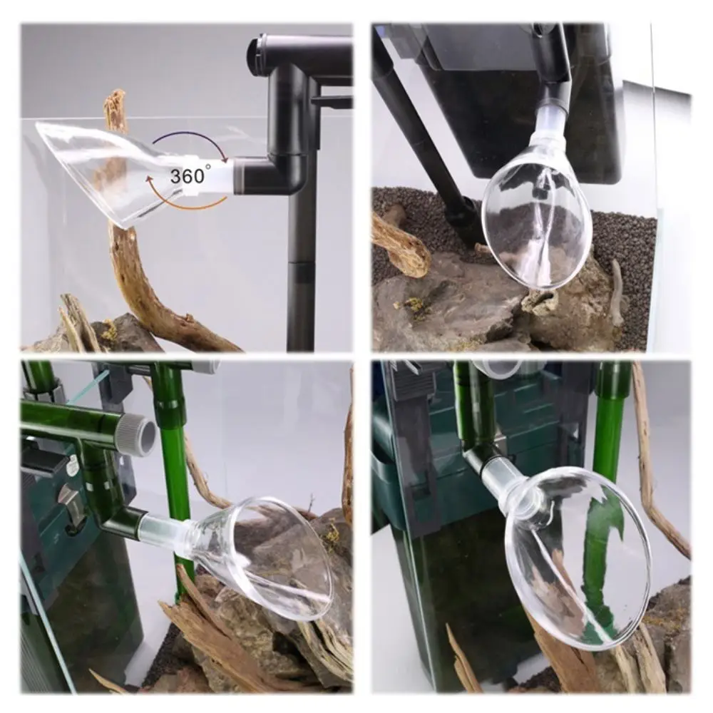 12/16/22mm Water Plant Pipe Outlet Transparent Detachable Fish Tank Pipe Horn Outlet Acrylic Filter Water Fish Tank aquarium tubing connectors