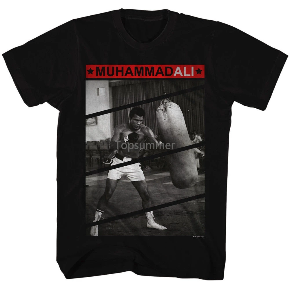 

Muhammad Ali Punching Bag Boxinger Black Men'S Adult Short Sleeve T-Shirt Men Funny Tee Shirts Short Sleeve T Shirt