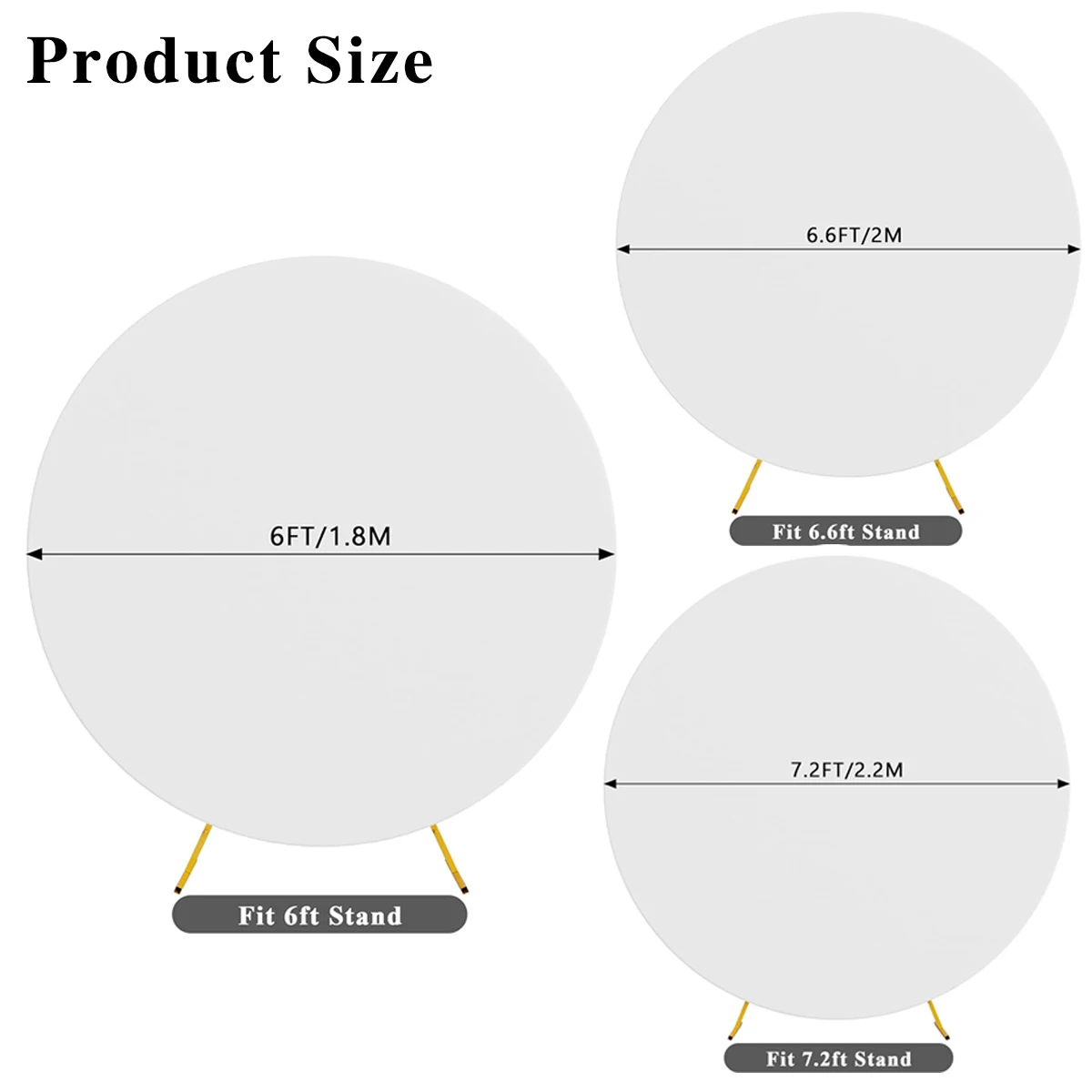 Pure Color Circle Round Backdrop Cover Wedding Baby Shower Birthday Party Decor Elastic Photo Background Without Shelf