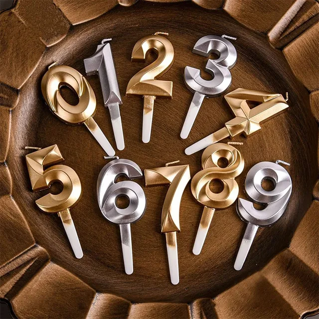 Bougie de décoration de gâteau avec chiffres 3D, bougies d'anniversaire à paillettes, bougie numérique, décoration de gâteau de mariage pour fête d'anniversaire 4
