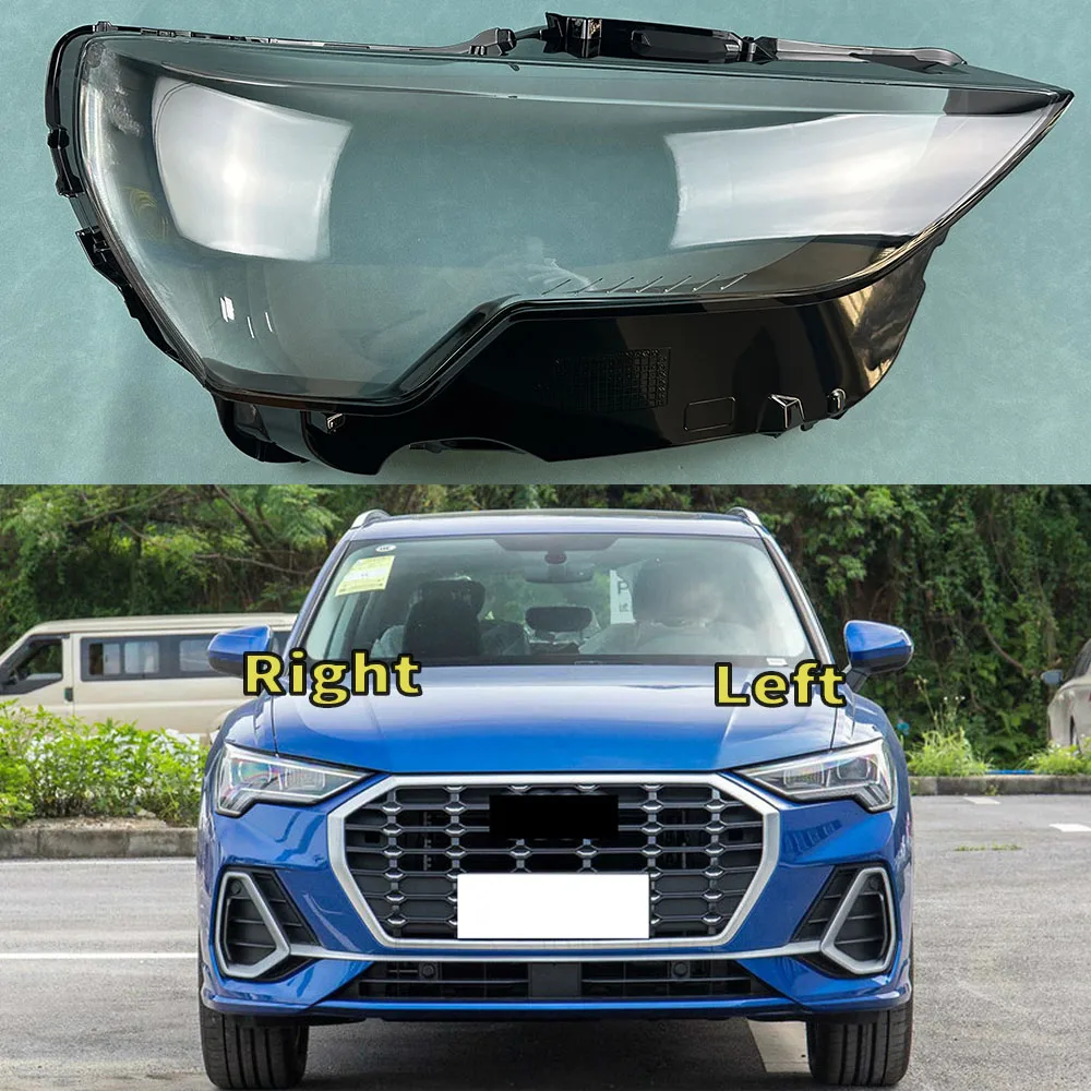 

For Audi Q3 2019-2024 Front Headlamp Cover Transparent Mask Lamp Shade Headlight Shell Lens Replace The Original Lampshade