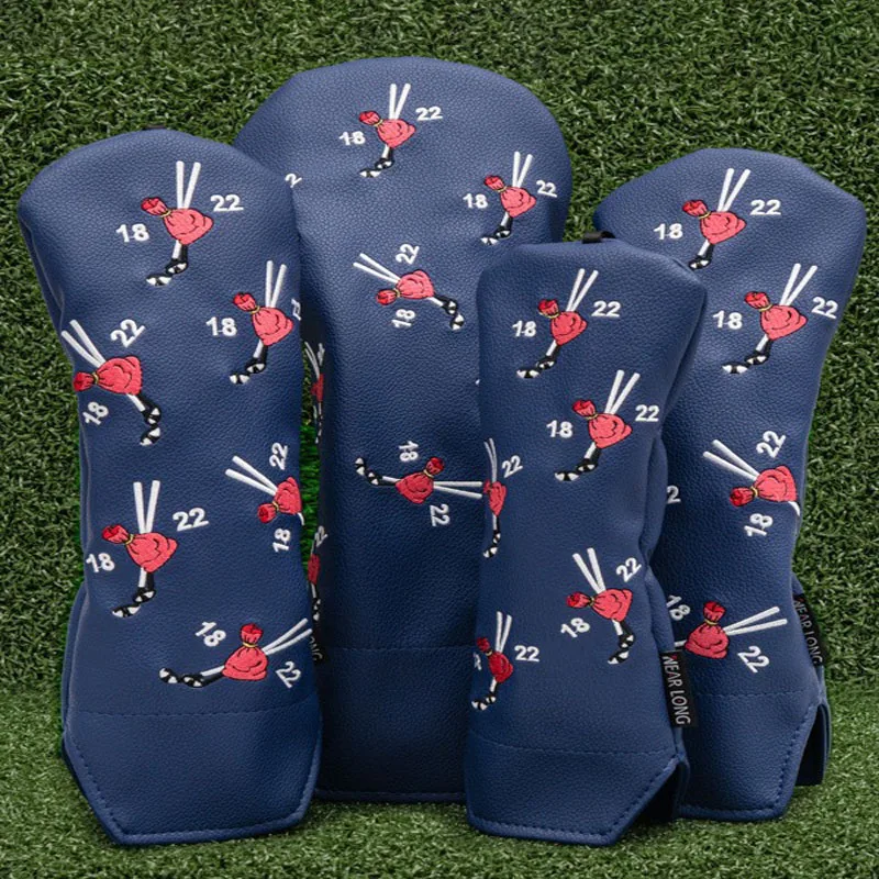 범용 골프채 헤드 커버, 드라이버 커버, 페어웨이 우드 하이브리드 #1 #3 #5 UT 반원형 퍼터, PU 가죽 방수 