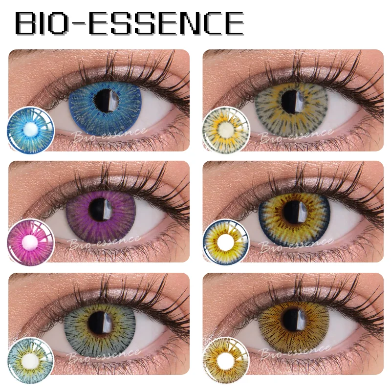 Bioessence1PairNewYorkBlueLensesColoredContactLensesForEyes