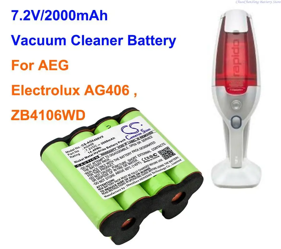 

Аккумулятор 2000 мАч для пылесоса AG406, AG406WD, AG4106, AG4108 для AEG Electrolux AG406, ZB4106WD, AG 406