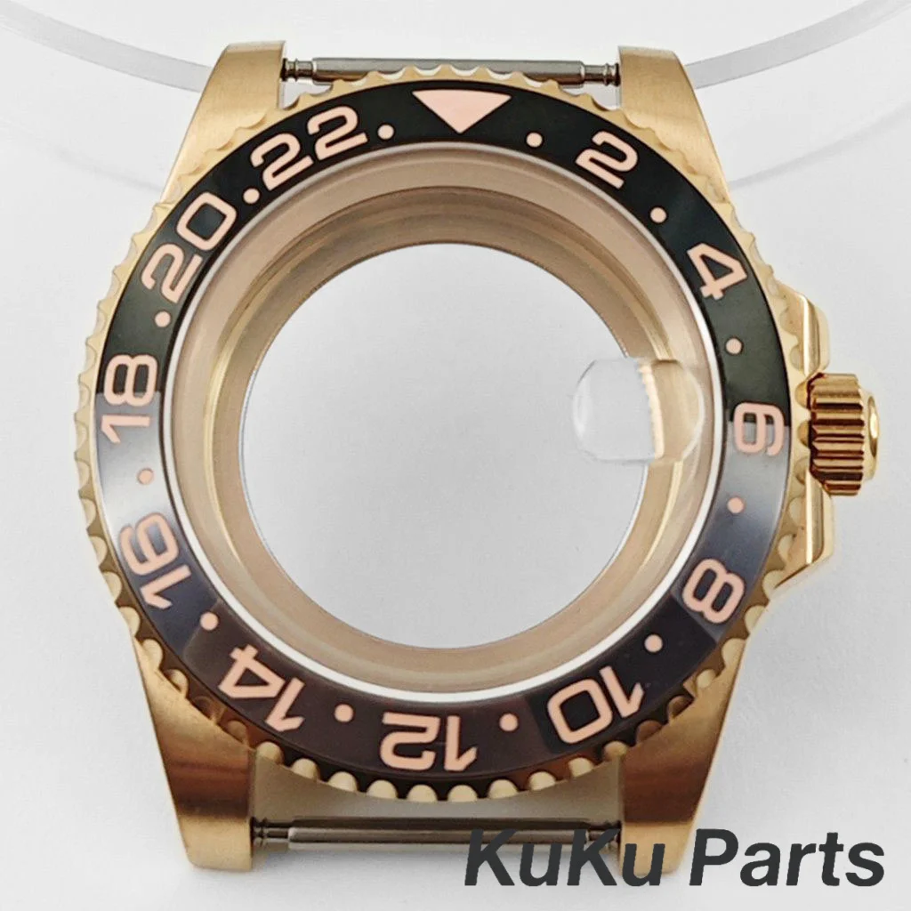 Luxury Rose Gold Men's Watch Case - 40mm, 100m Waterproof, YACHT-MASTER Design