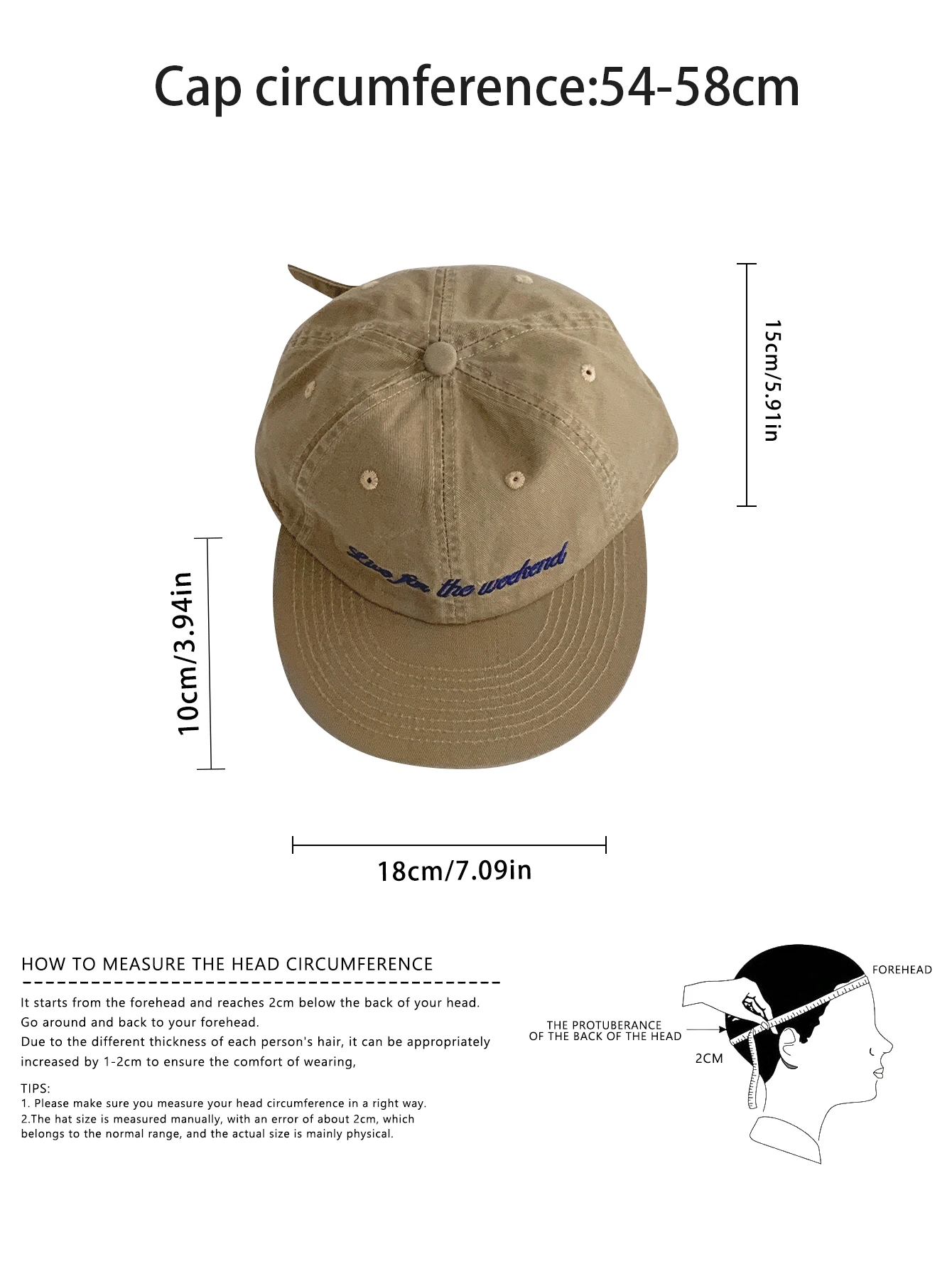 Head Size Large Hat Measurements Circumference Women's Fitted