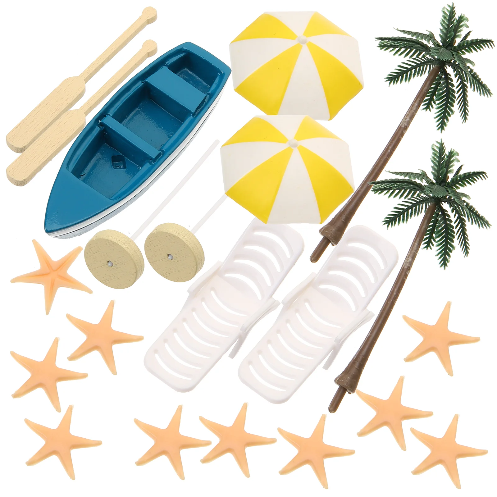 

17 Pcs Small Swimming Pool Beach Mini Decoration Chair Kit Synthetic Resin