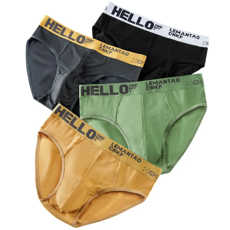 New Men Underwear Men's Briefs Letter Solid Color Male Triangle Trend