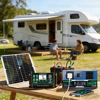 Kit solaire Grennova 1400W avec onduleur intelligent (puissance continue 700W), panneau solaire 30W, contrôleur 60A, 12/24V 110V/220V pour camping-car 2