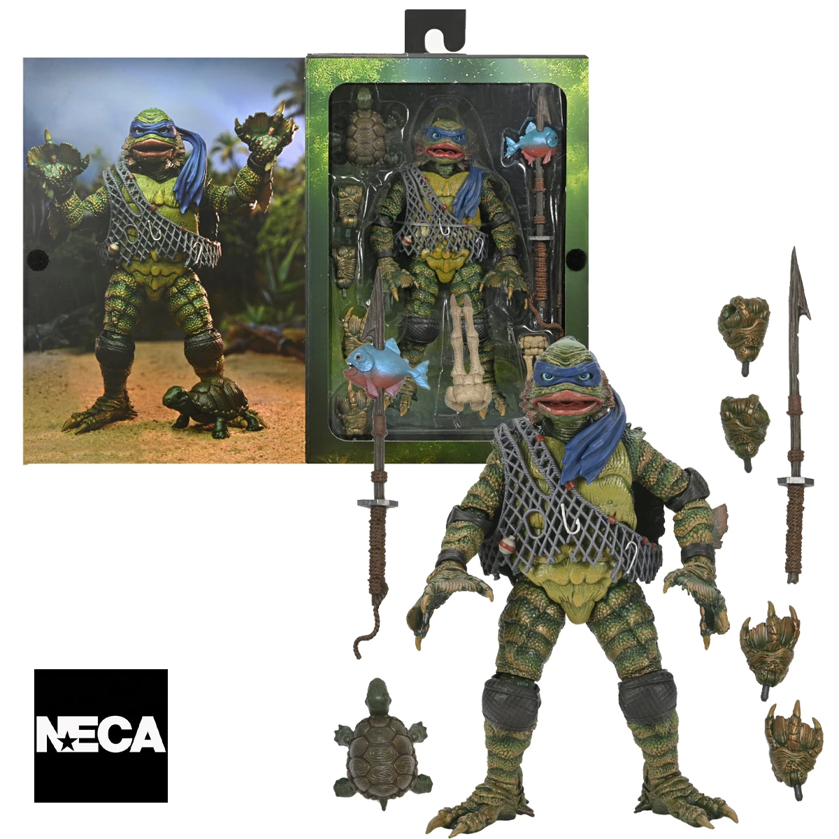 

Neca Universal Monsters/teenage Mutant Ninja Turtles 7In Scale Action Figure Murloc Ultimate Leonardo As The Creature