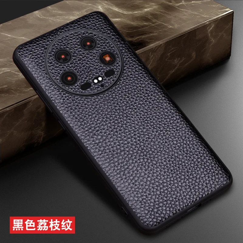 Hot New Luxury Genuine Leather Magnetic Litchi Grain Cover Mobile Phone Book Case For Xiaomi Mi 14 Mi14 Ultra Phone Cases Funda