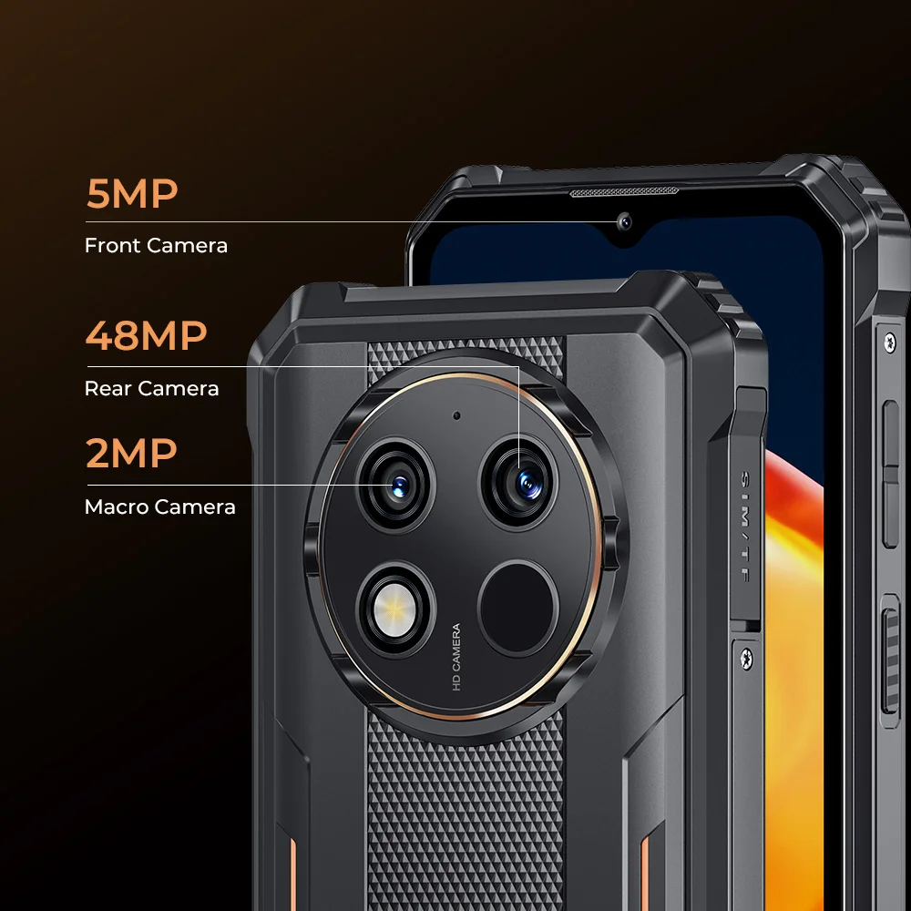 OUKITEL WP28 8GB 256GB Rugged Smartphone 10600mAh Android13 Mobile Phone 48MP Camera 6.52 Inch Display NFC Cellphones 3