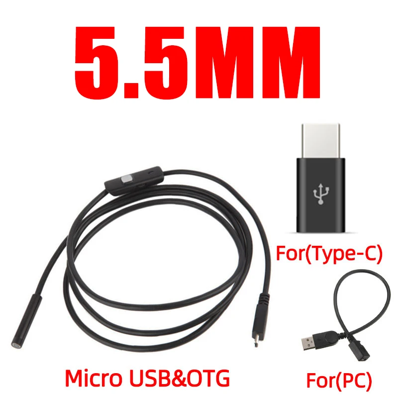 Waterproof HD Endoscope Camera - Versatile USB Type C & Micro Compatibility