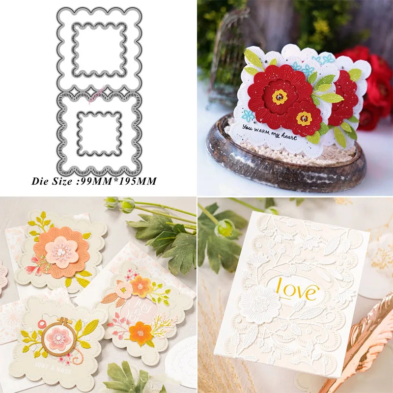 

Folding Lace Frame New Cutting Dies Metal Cut Dies Stencils Scrapbooking Photo Album Decorative Embossing DIY Paper Cards