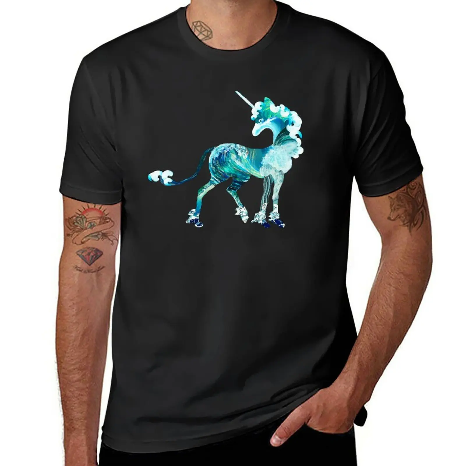 

Unicorn of the Sea T-Shirt anime boys animal print sweat Men's t shirts