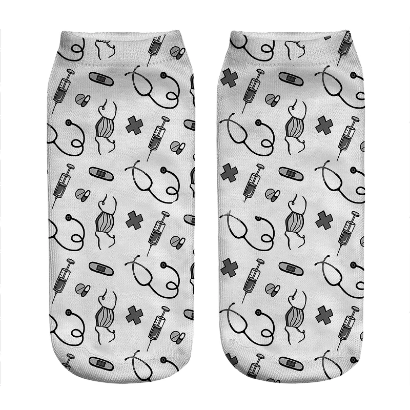 

Women's socks Black stethoscope Medical Pack Socks Women harajuku Happy Novelty girl gift Breathable all-match Socks for women