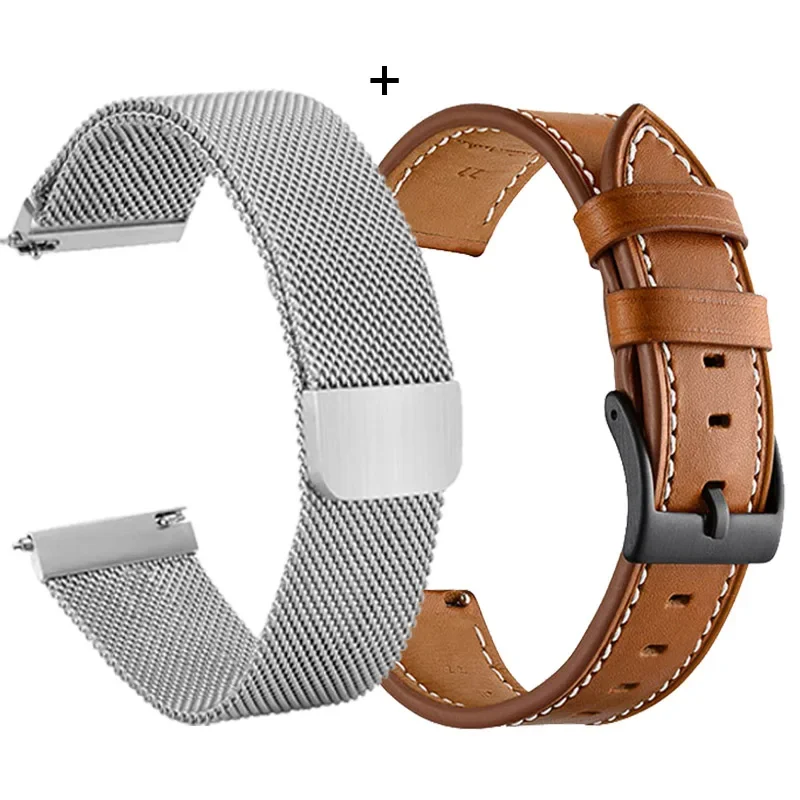 

Bracelet for Fossil Gen 6 44mm Strap Leather Watchband Fossil Gen 5/5e 44mm/45mm Bracelet Milan Stainless Steel Wristband