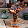 DIY 3D Wooden Puzzle Wind Voyager Miniature Model Kits Mechanical Gear Rotation Puzzles for Friends Birthday Gifts Home Decor 2