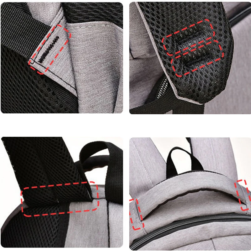 Large Capacity Men's Backpack Laptop 15.6 Oxford Solid Multifunctional School Bags Rucksack Travel Schoolbag Back Pack
